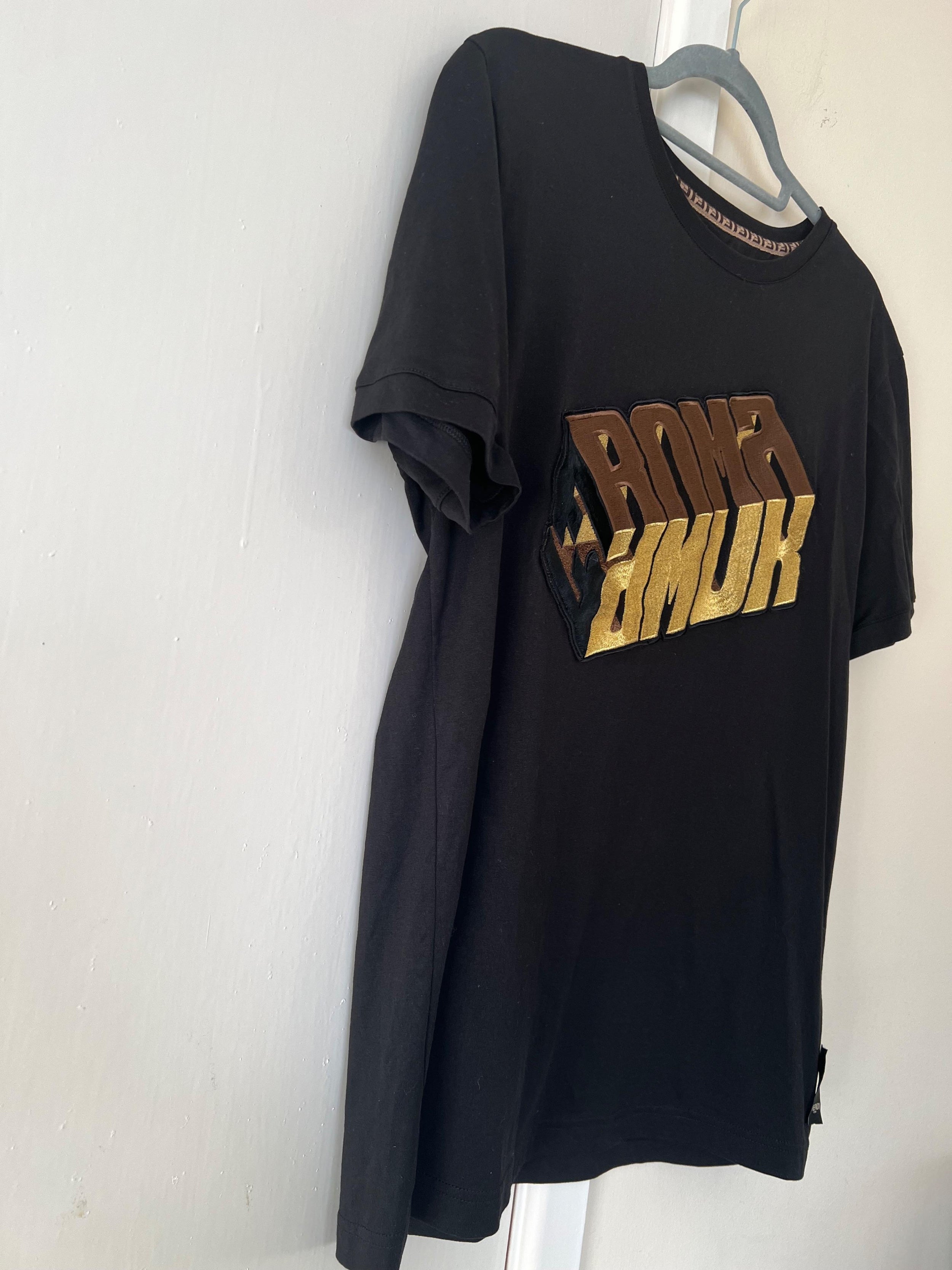 Fendi Black Cotton T-Shirt