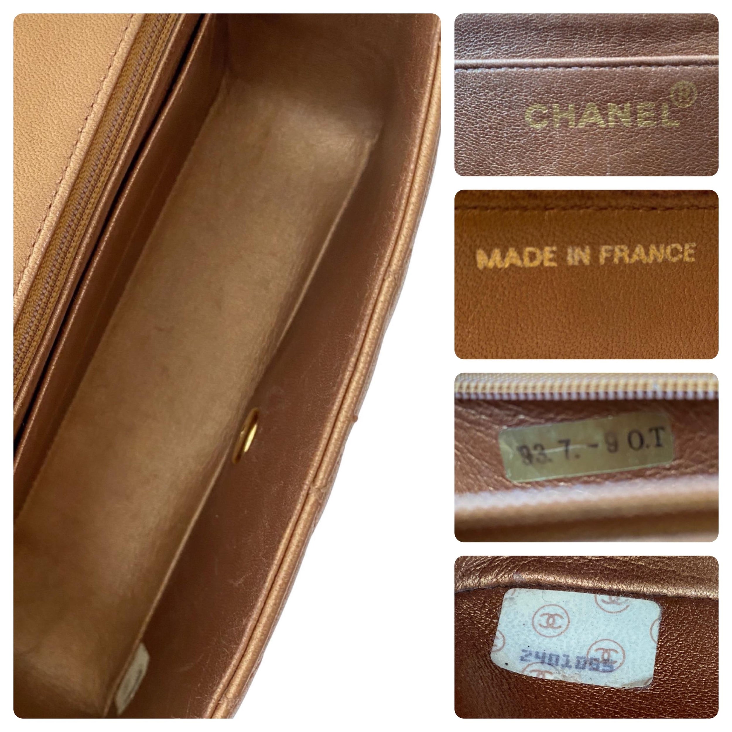 vintage beige leather small Diana flap bag