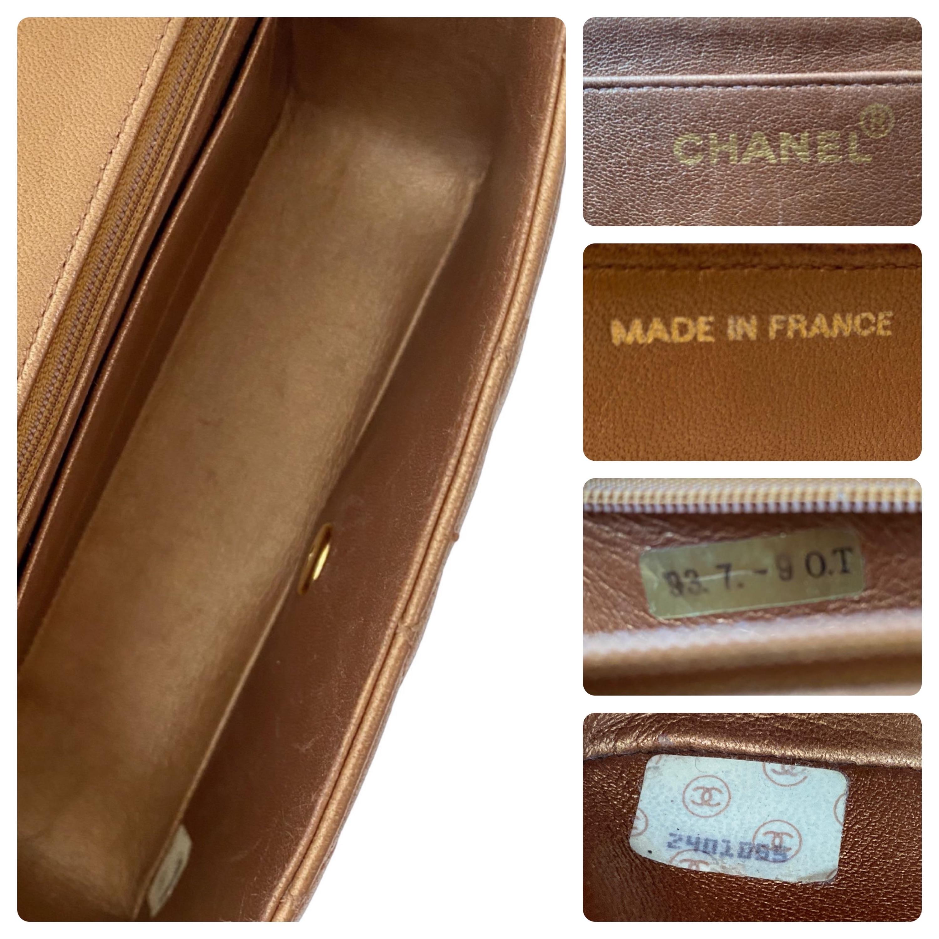 vintage beige leather small Diana flap bag