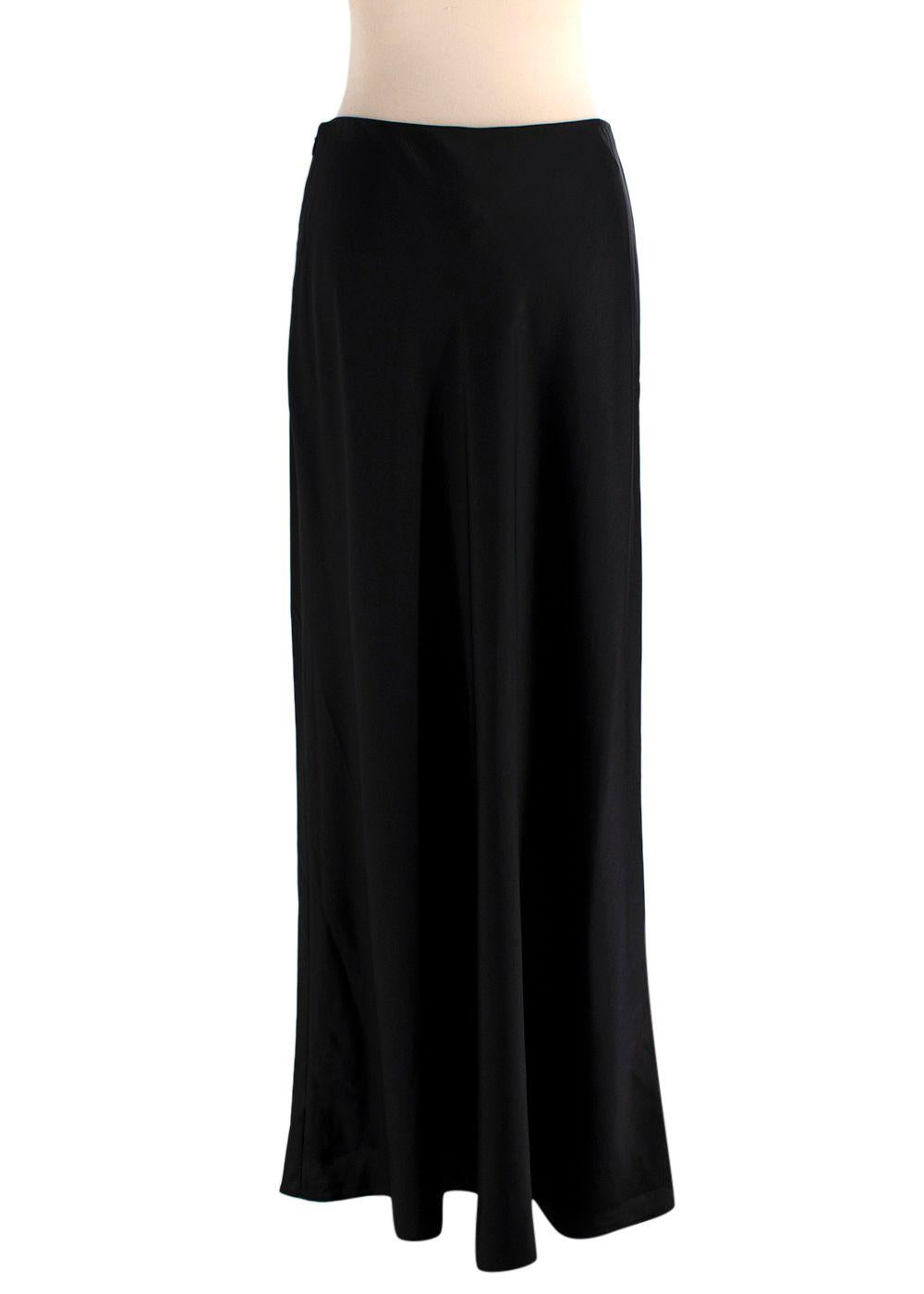 Simkhai Black Satin Midi Skirt