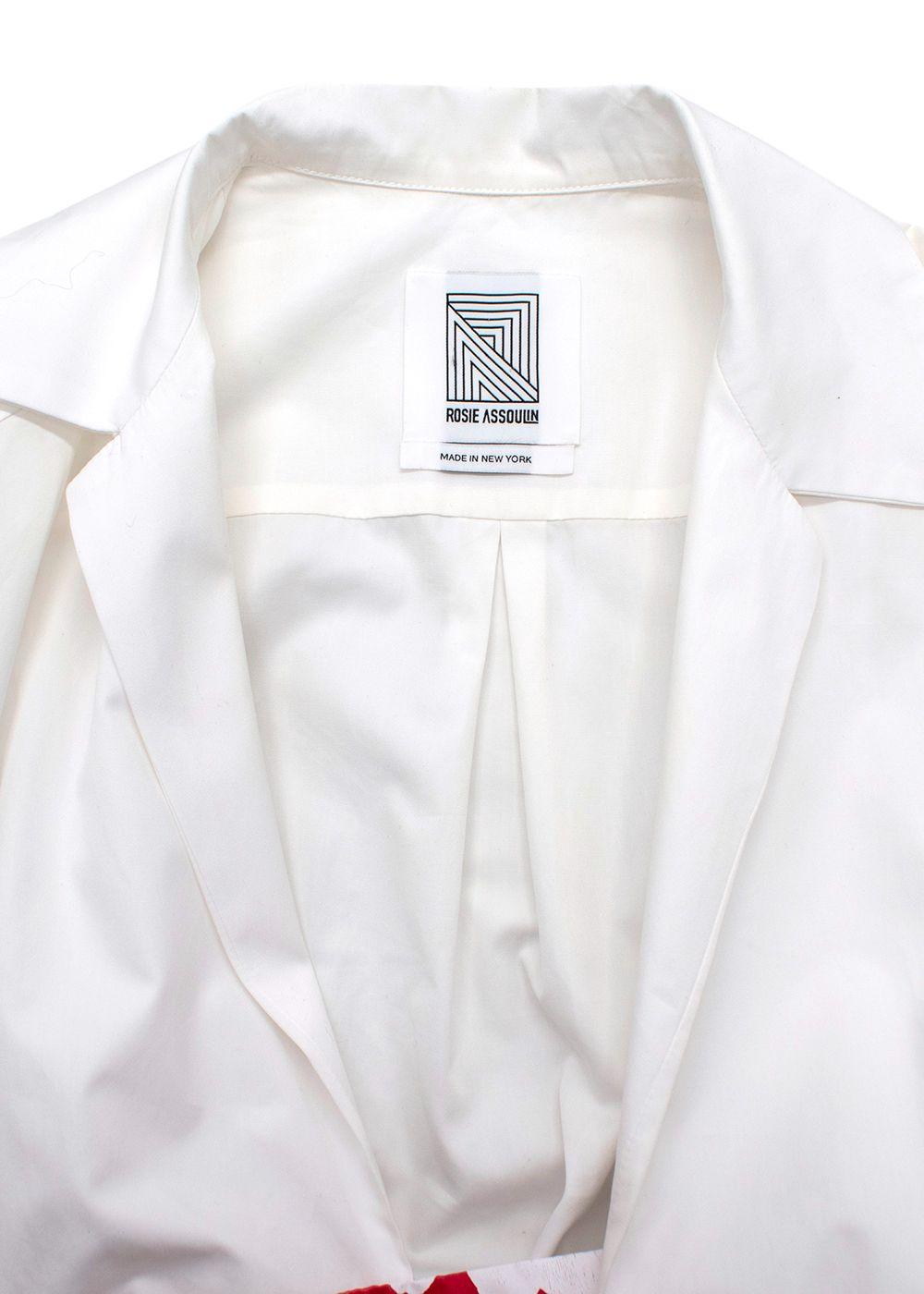 Rosie Assoulin White Obi Belted Shirt Dress