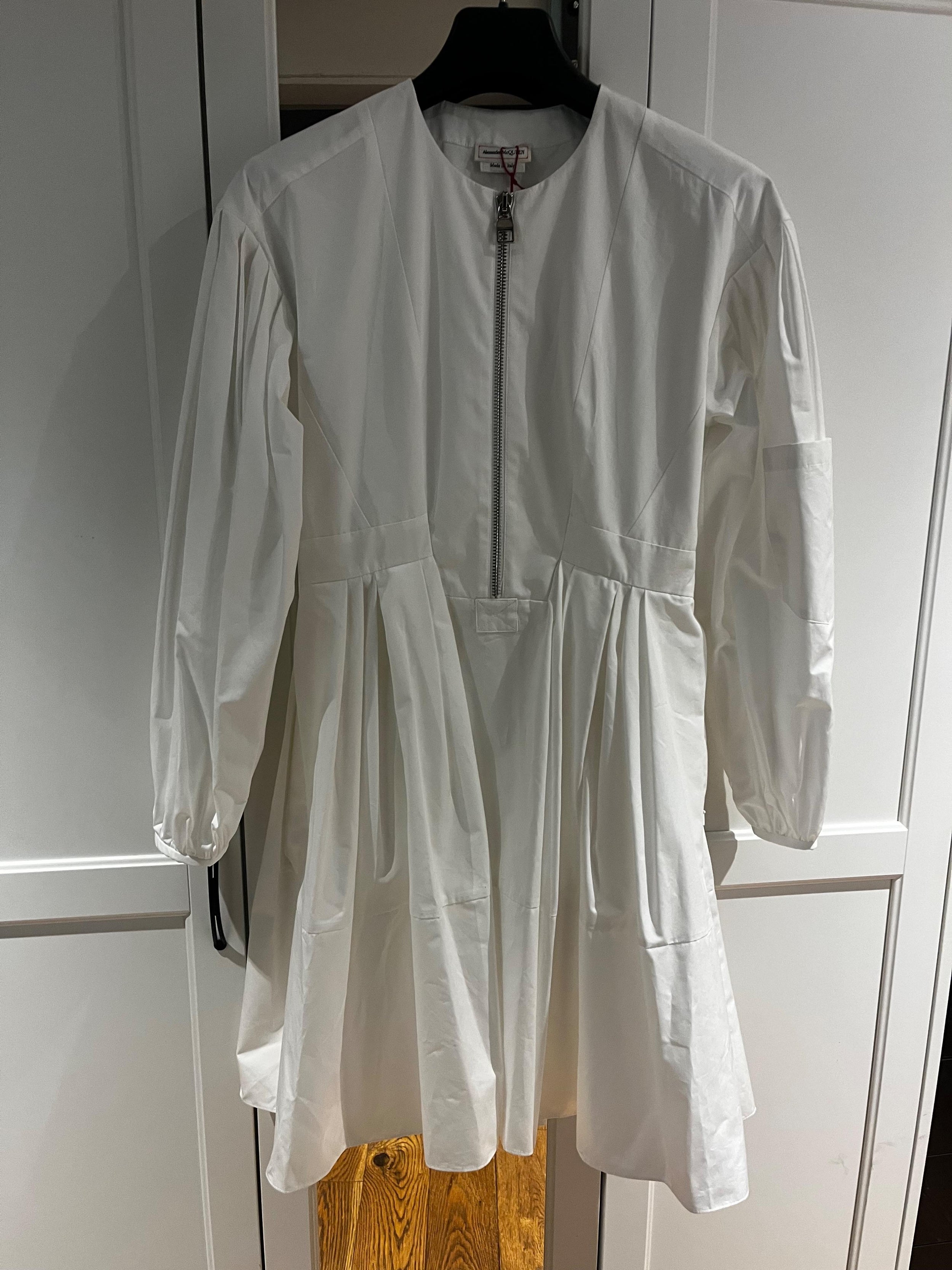 Puff-Sleeve Cotton-Poplin Mini Dress