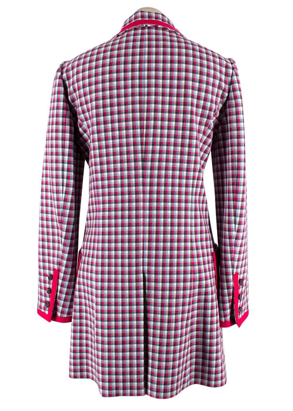 Carolina Herrera Two-Button Cotton Jacket in Pink Check