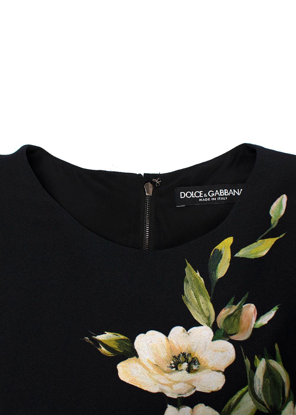 Dolce & Gabbana Black Floral Mini Dress