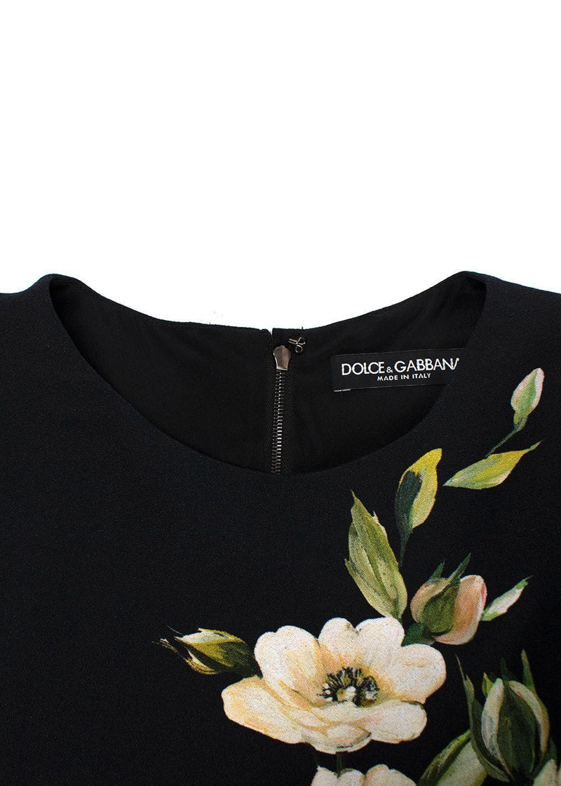 Dolce & Gabbana Black Floral Mini Dress