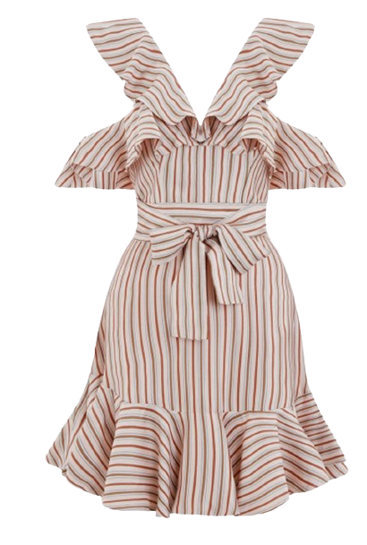 Zimmermann Orange Striped Silk Blend Mini Dress