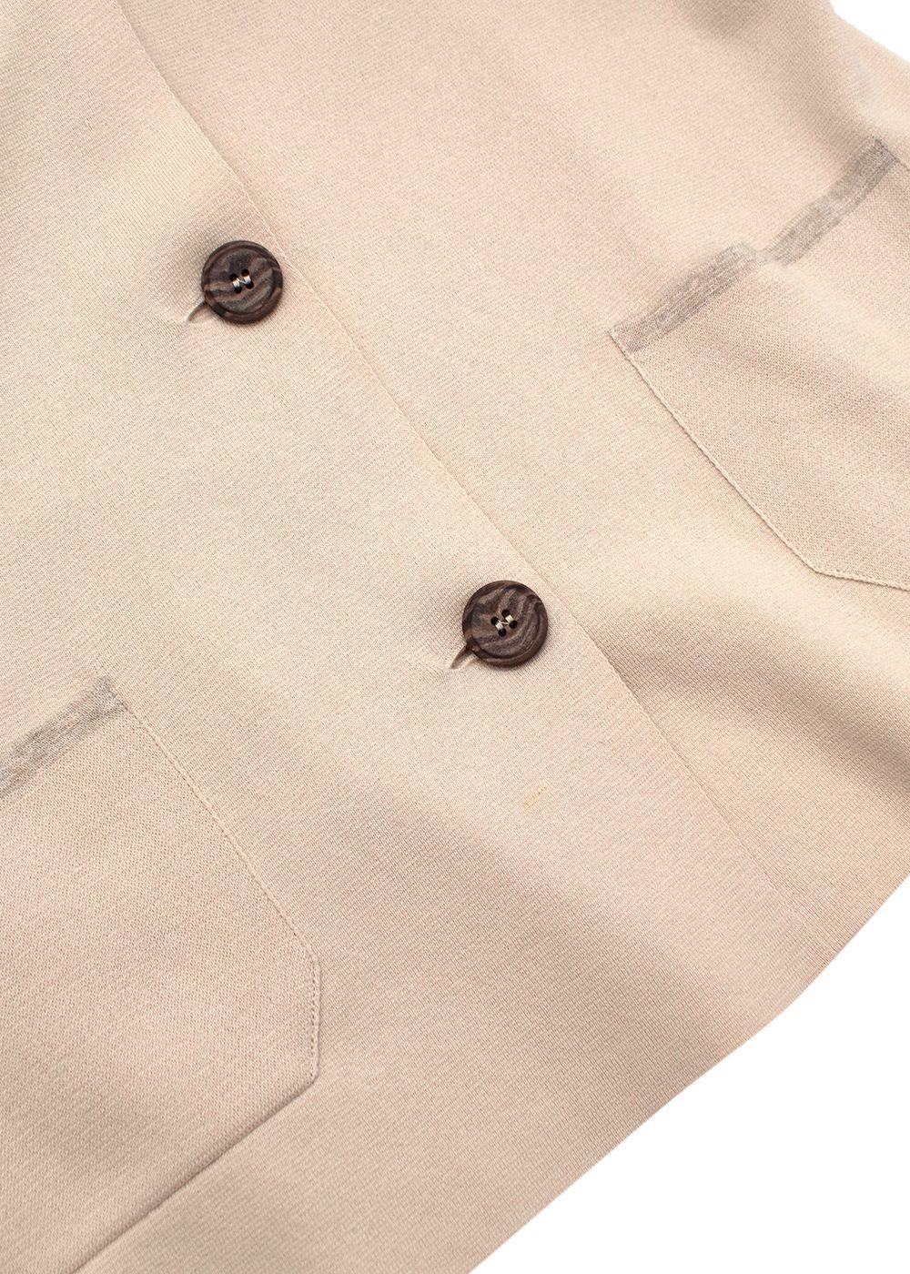 Beige Cotton Blend Lightweight Blazer