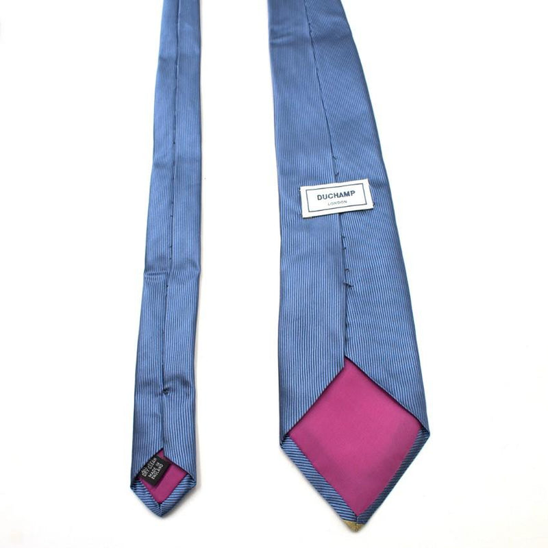 Duchamp Silk Blue & Gold Panel Diamante Tie