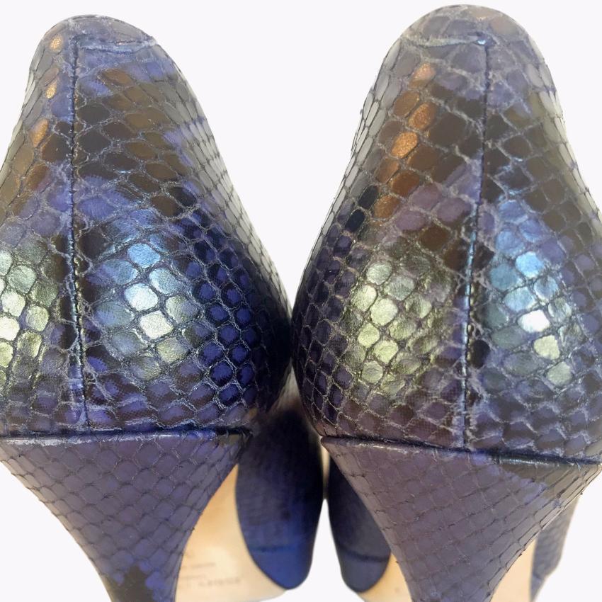 Jimmy Choo Cosmic Snakeskin Leather Platform Pumps