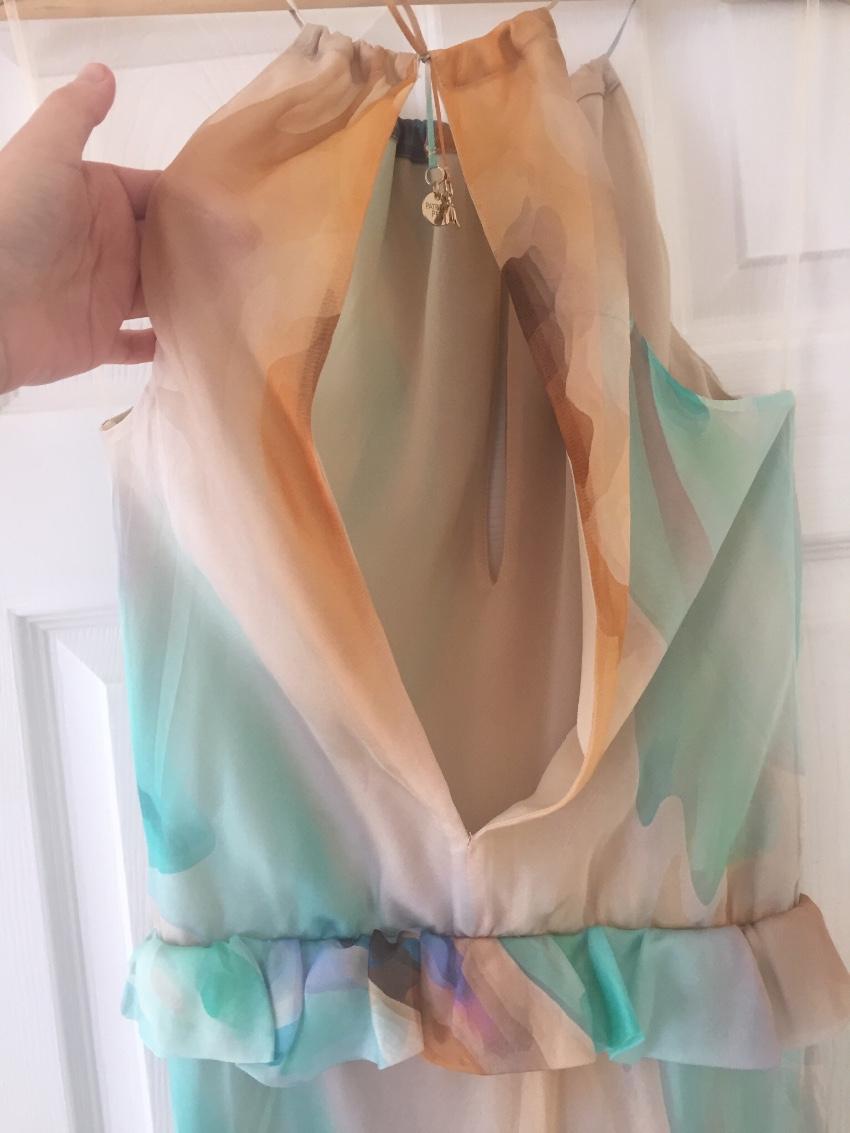 Patrizia Pepe silk tie dye halterneck dress