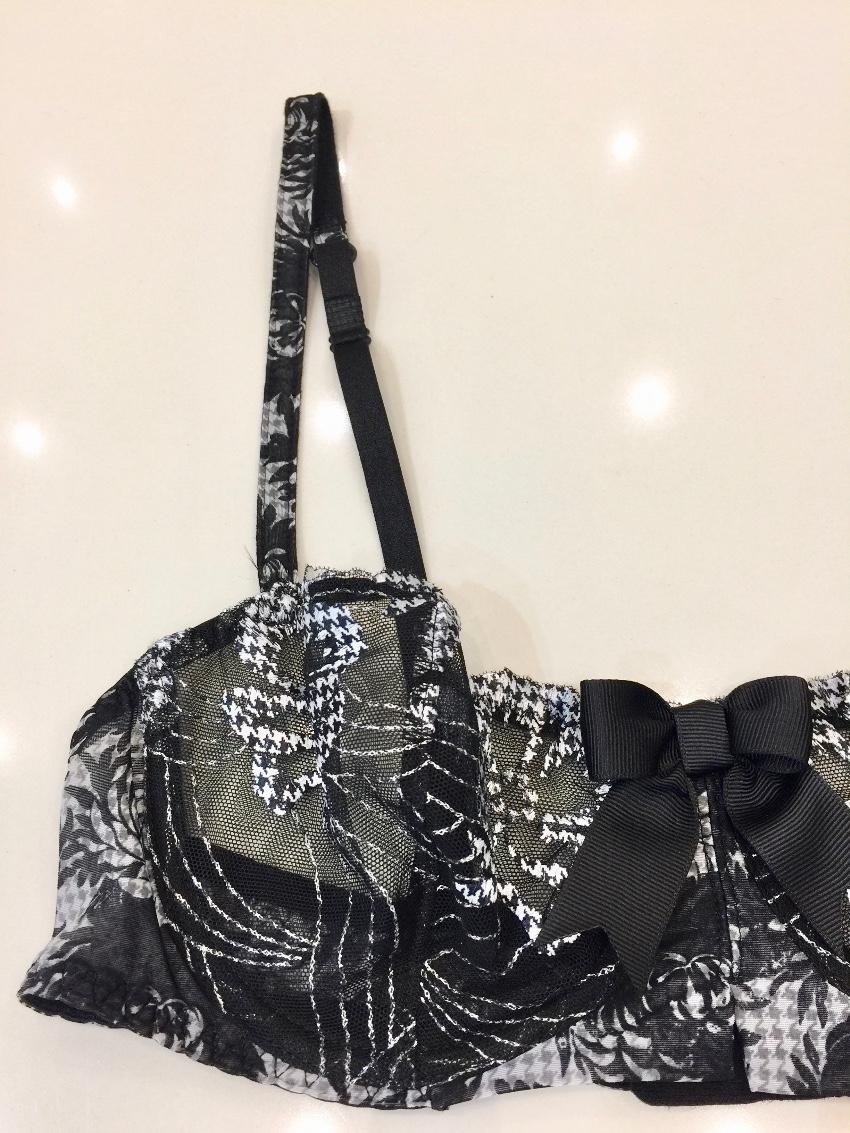 Aubade Embroidered Houndstooth Underwired Bra & St Tropez Set