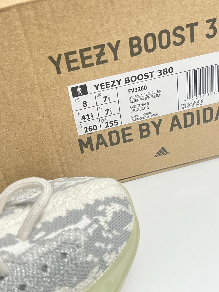 Grey & White Stretch-Knit Boost 350 Sneakers