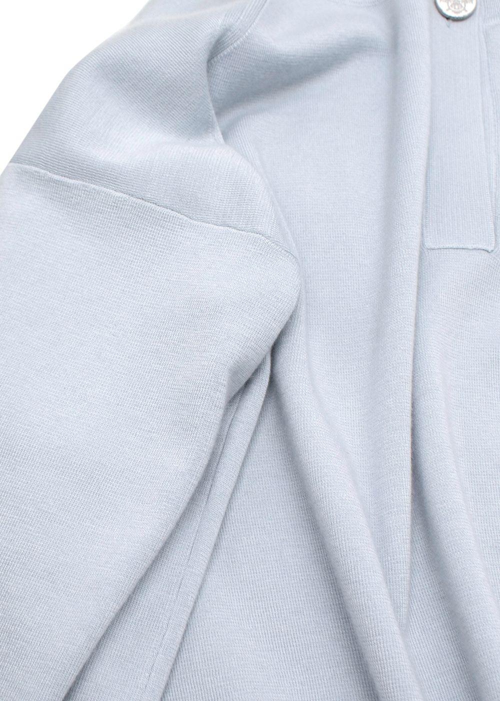 Hermès Pale Blue Silk and Cashmere Blend Knit Sweater