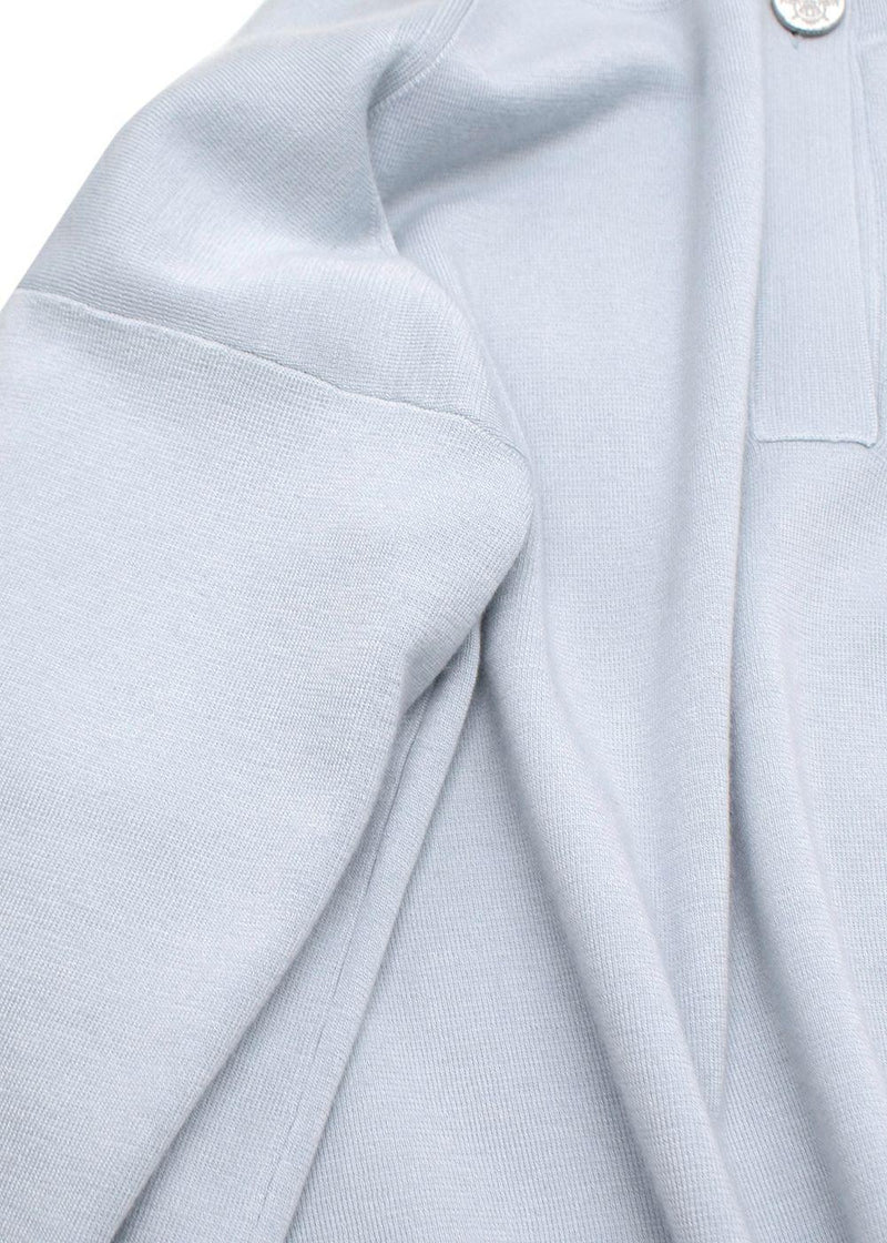 Hermès Pale Blue Silk and Cashmere Blend Knit Sweater