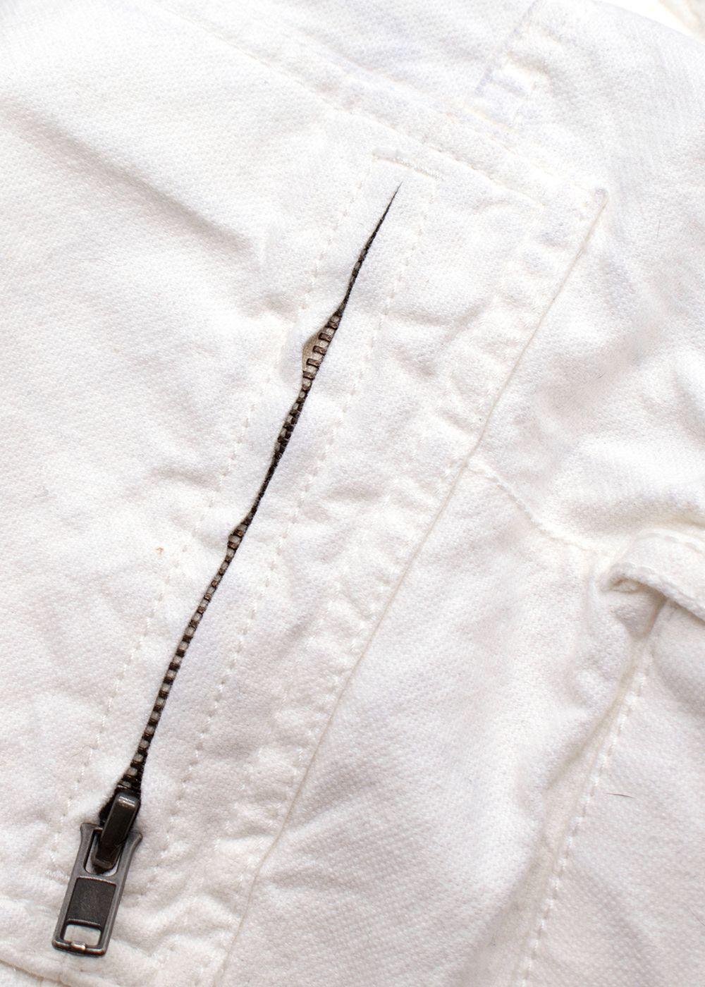 Haider Ackermann White Slim-Fit Distressed Denim Jeans