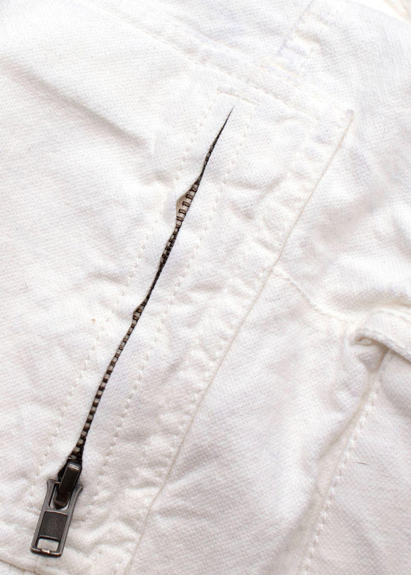 Haider Ackermann White Slim-Fit Distressed Denim Jeans