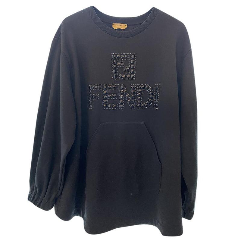 Fendi Open Back Crystal Logo Jumper