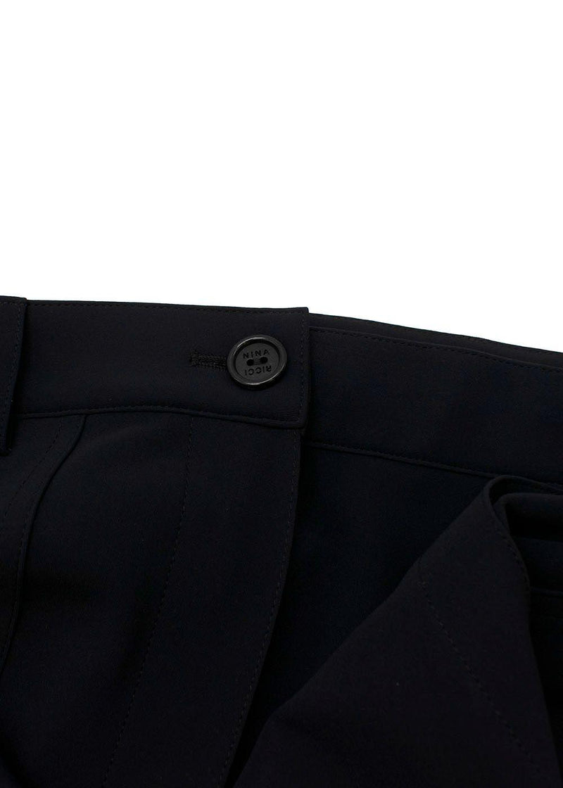 Black Satin Wide Leg Trousers