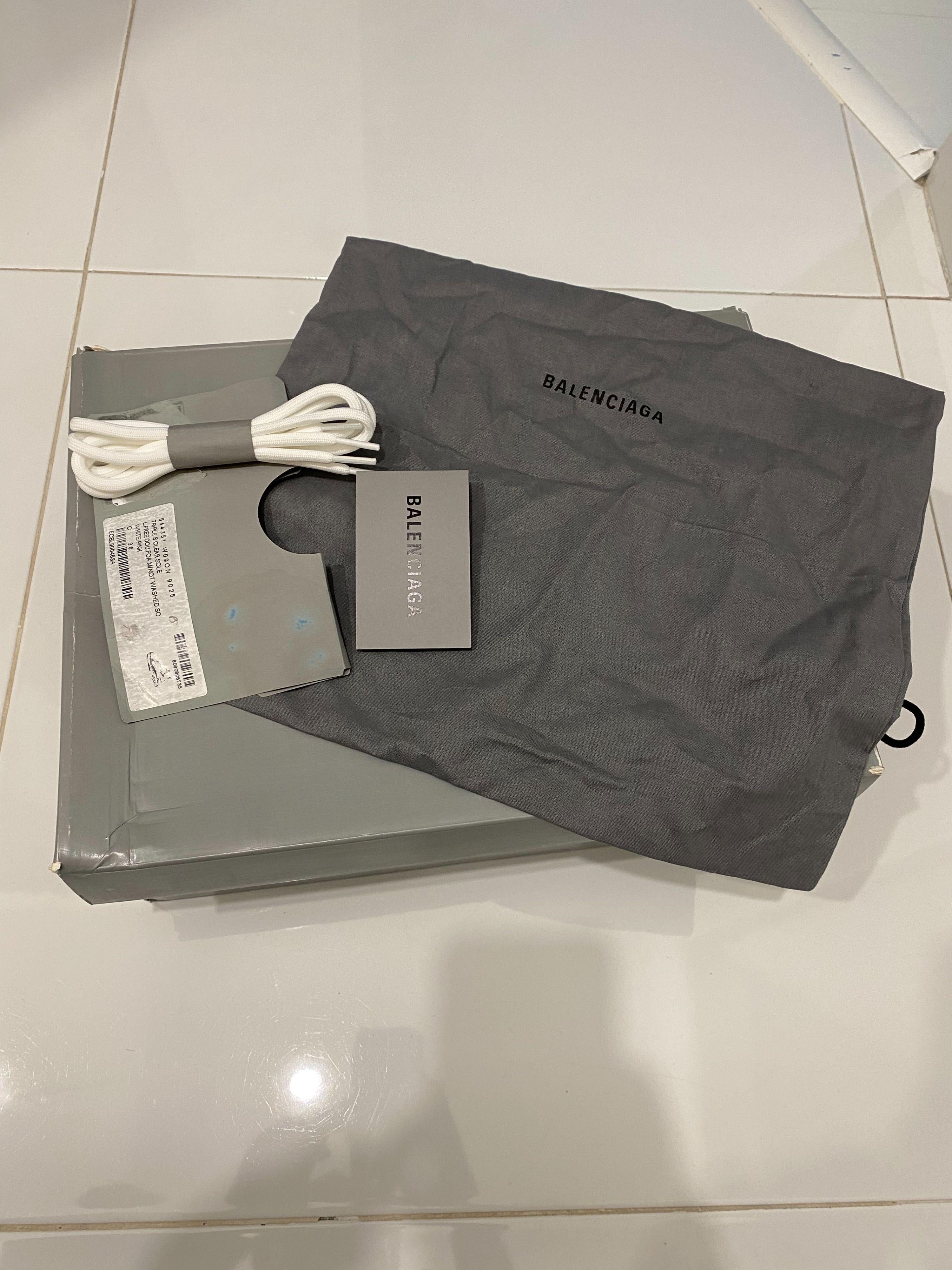 Balenciaga Pink and White Triple S Trainers
