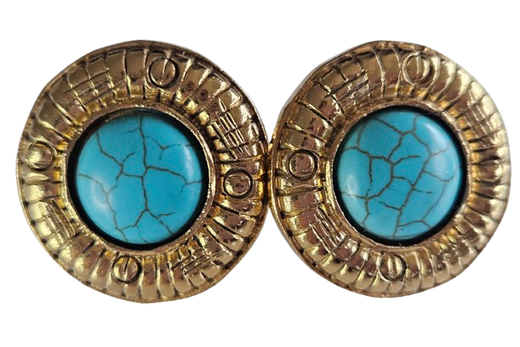 Chanel Vintage Cabochon Clip Earrings