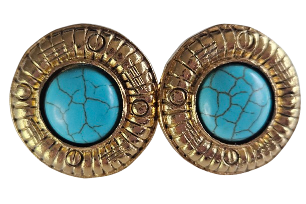 Chanel Vintage Cabochon Clip Earrings