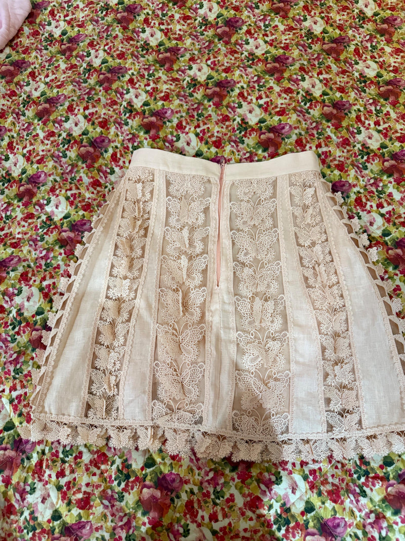 Butterfly Linen Mini Skirt