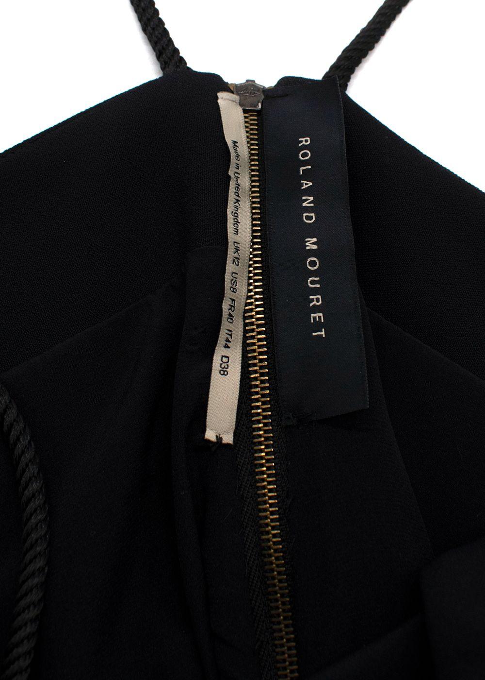 Roland Mouret Black Rope Strap Midi Dress
