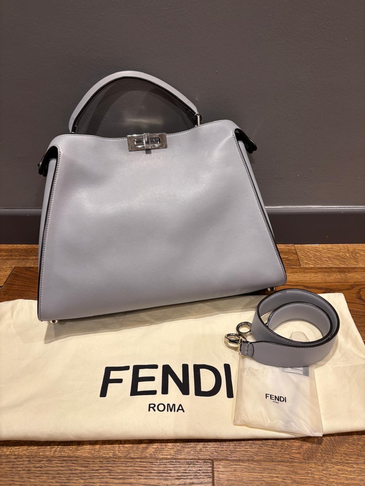 Fendi Grey Peekaboo Tote