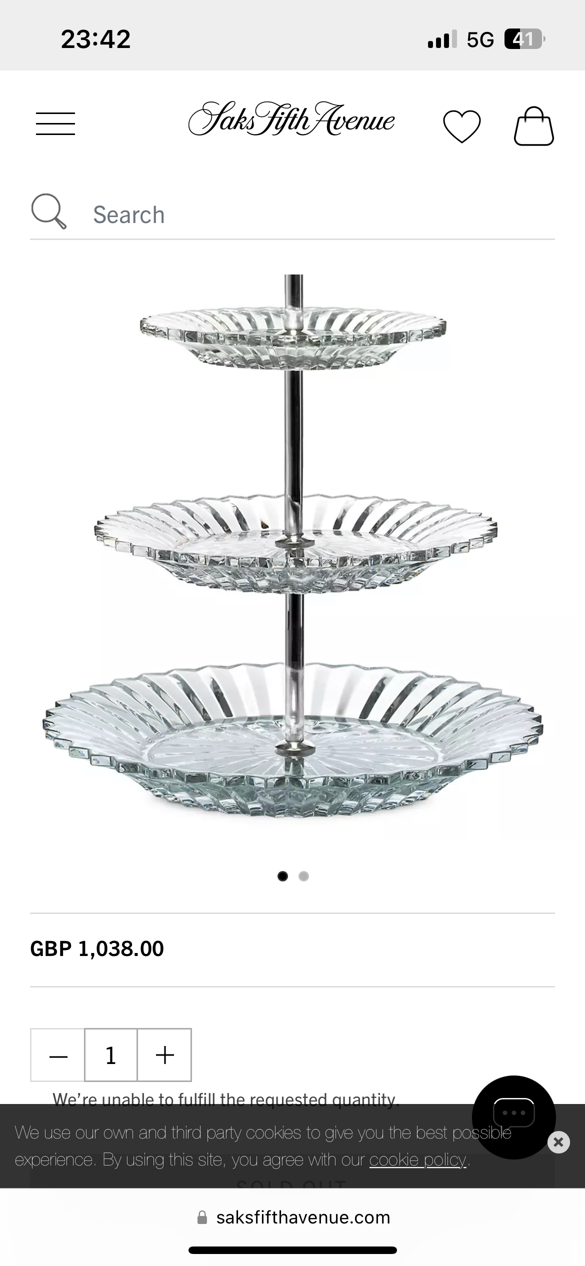 Baccarat Mille Nuits Three Level Crystal Pastry Stand
