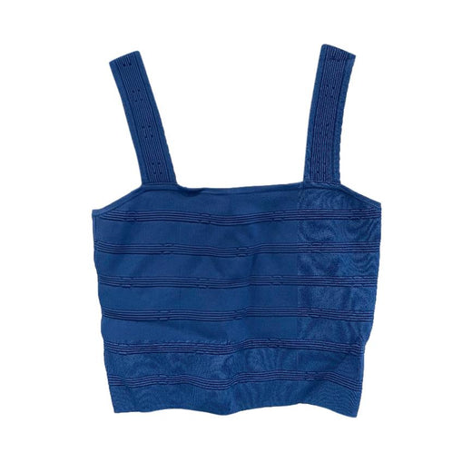 Sando Blue Stretch Fitted Crop Top