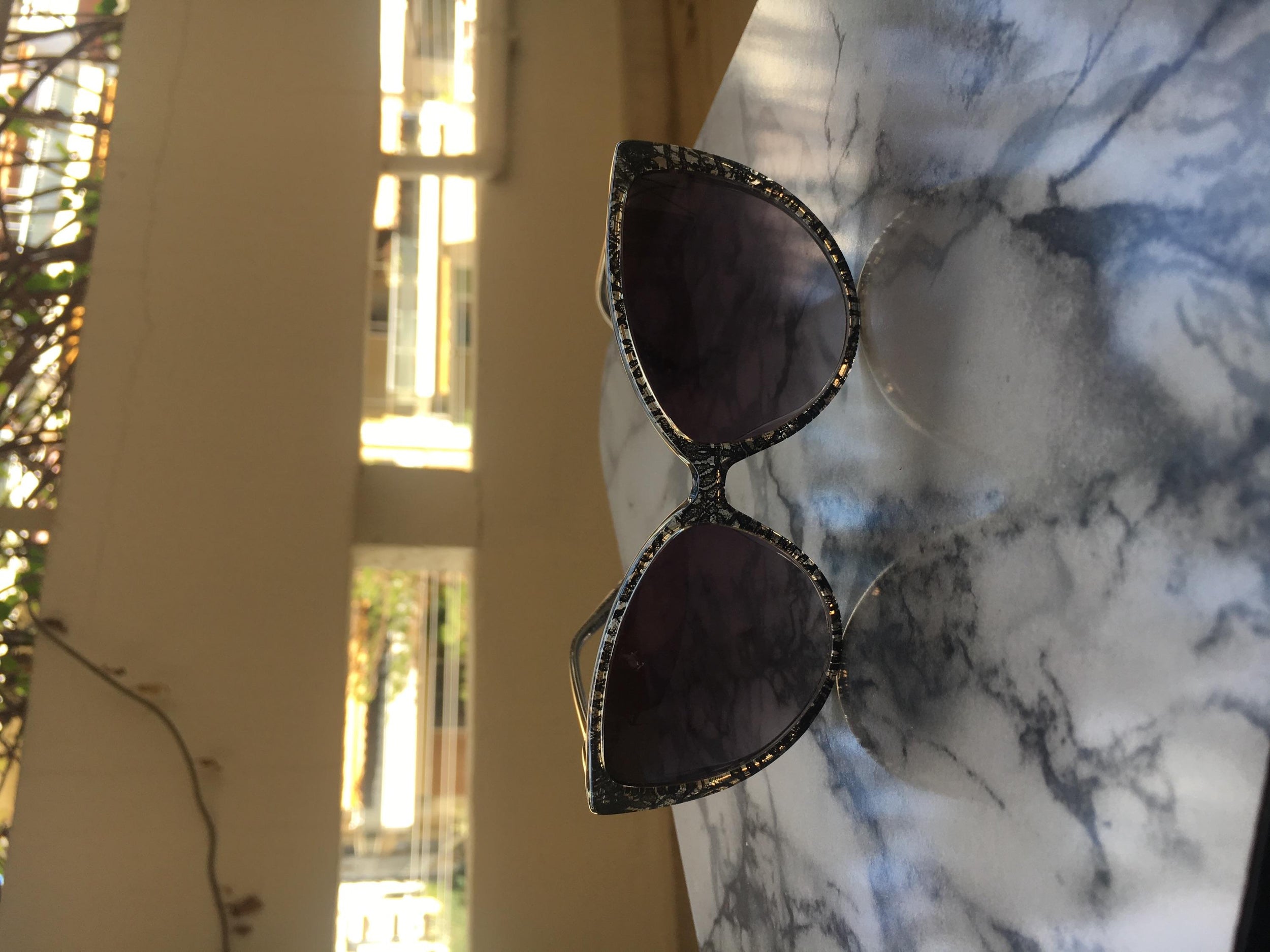 Black Lace Acetate Cat Eye Sunglasse