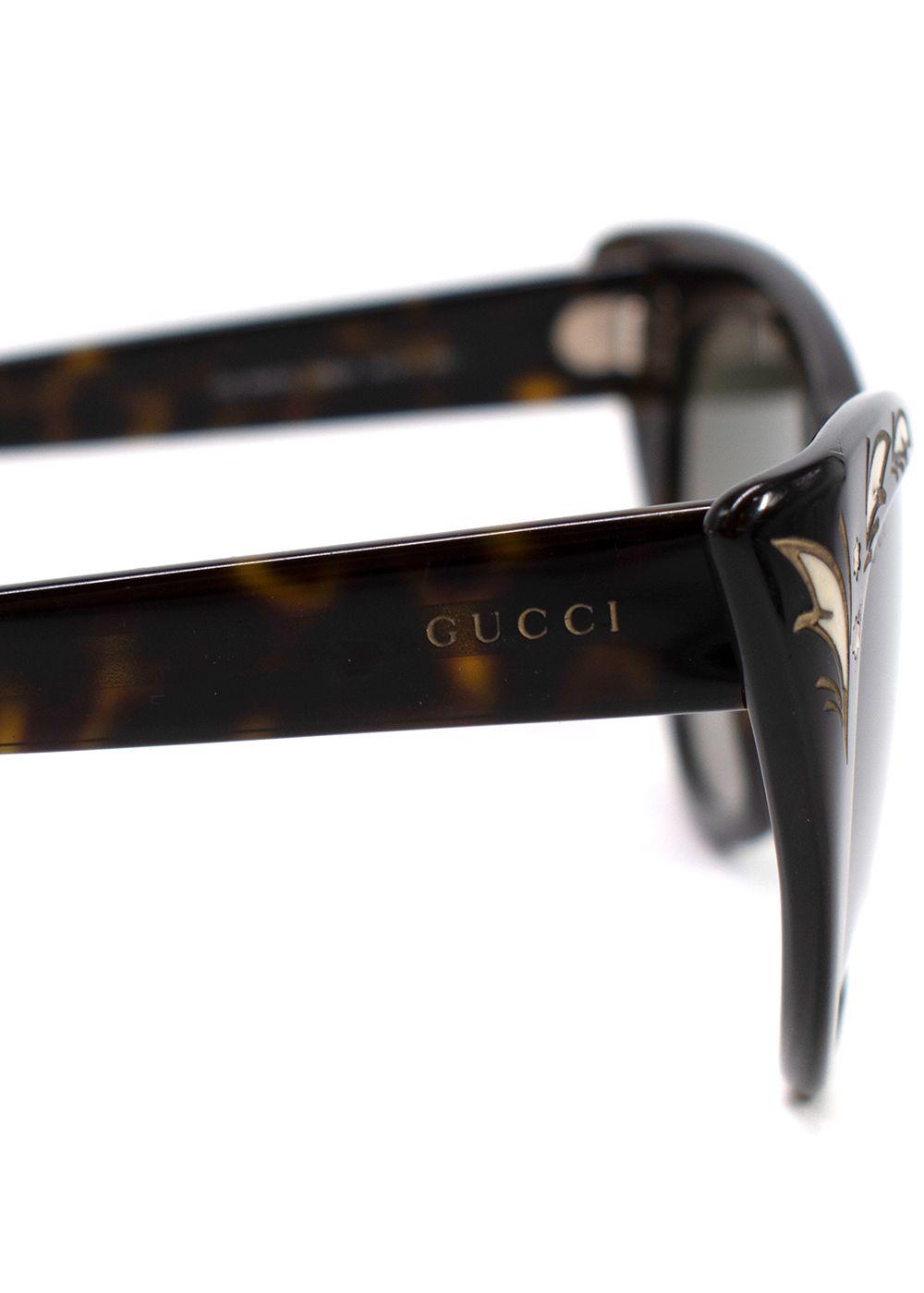 Gucci Brown Tortoiseshell Cat Eye Sunglasses