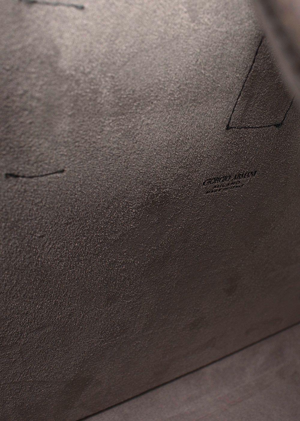 Giorgio Armani Azul Leather Open Storage Bag