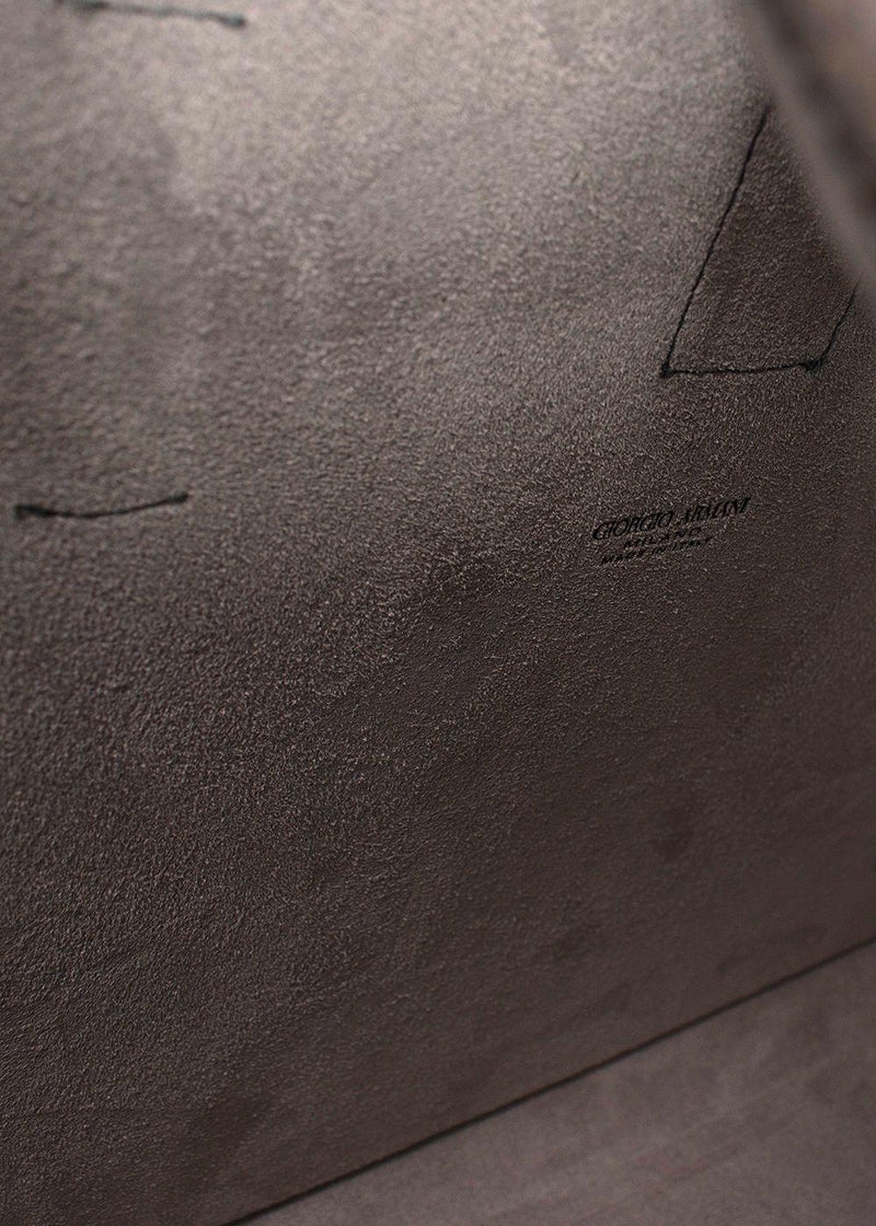 Giorgio Armani Azul Leather Open Storage Bag