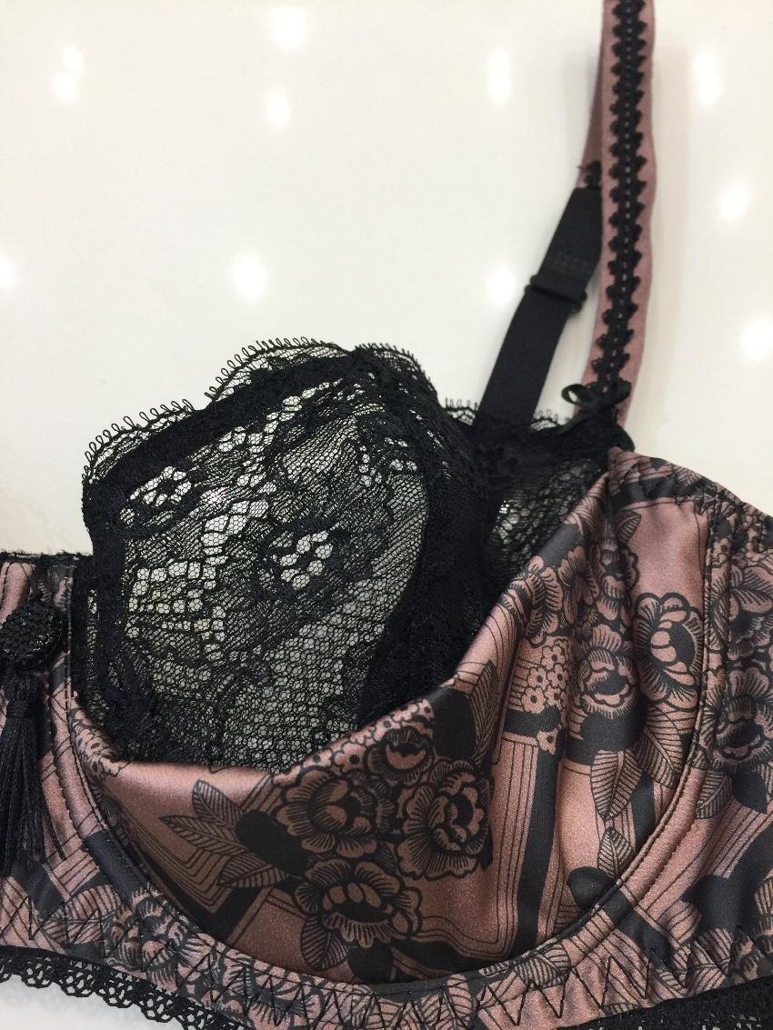 Aubade Art Deco Satin Bra & Tanga Set