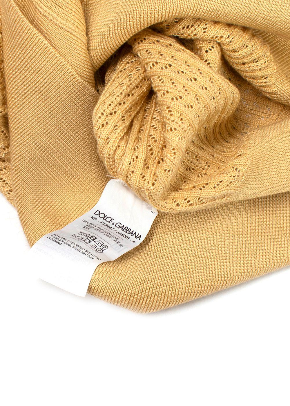 Dolce & Gabbana Yellow Crocheted silk top