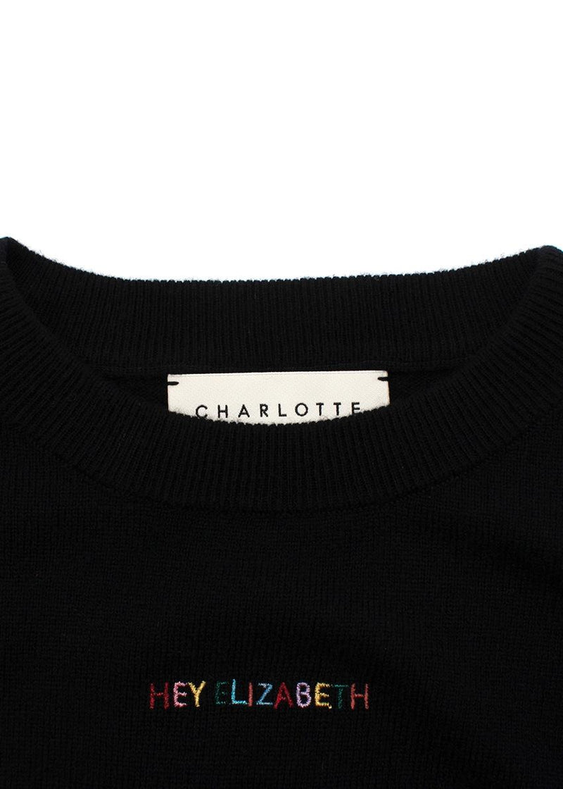 Charlotte Simone Black Cashmere-Blend 'Hey Elizabeth' Sweater