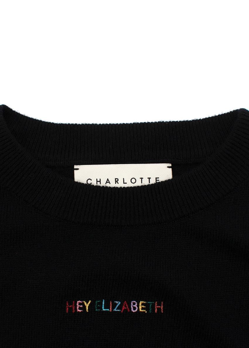 Charlotte Simone Black Cashmere-Blend 'Hey Elizabeth' Sweater