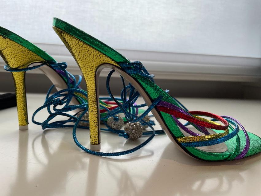Attico Multicoloured Eve 110 Strappy Sandals
