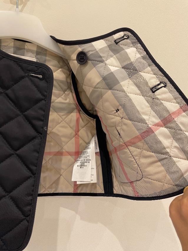 Burberry kids navy quilted jacket