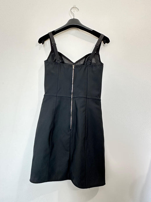Lace-paneled bustier dress