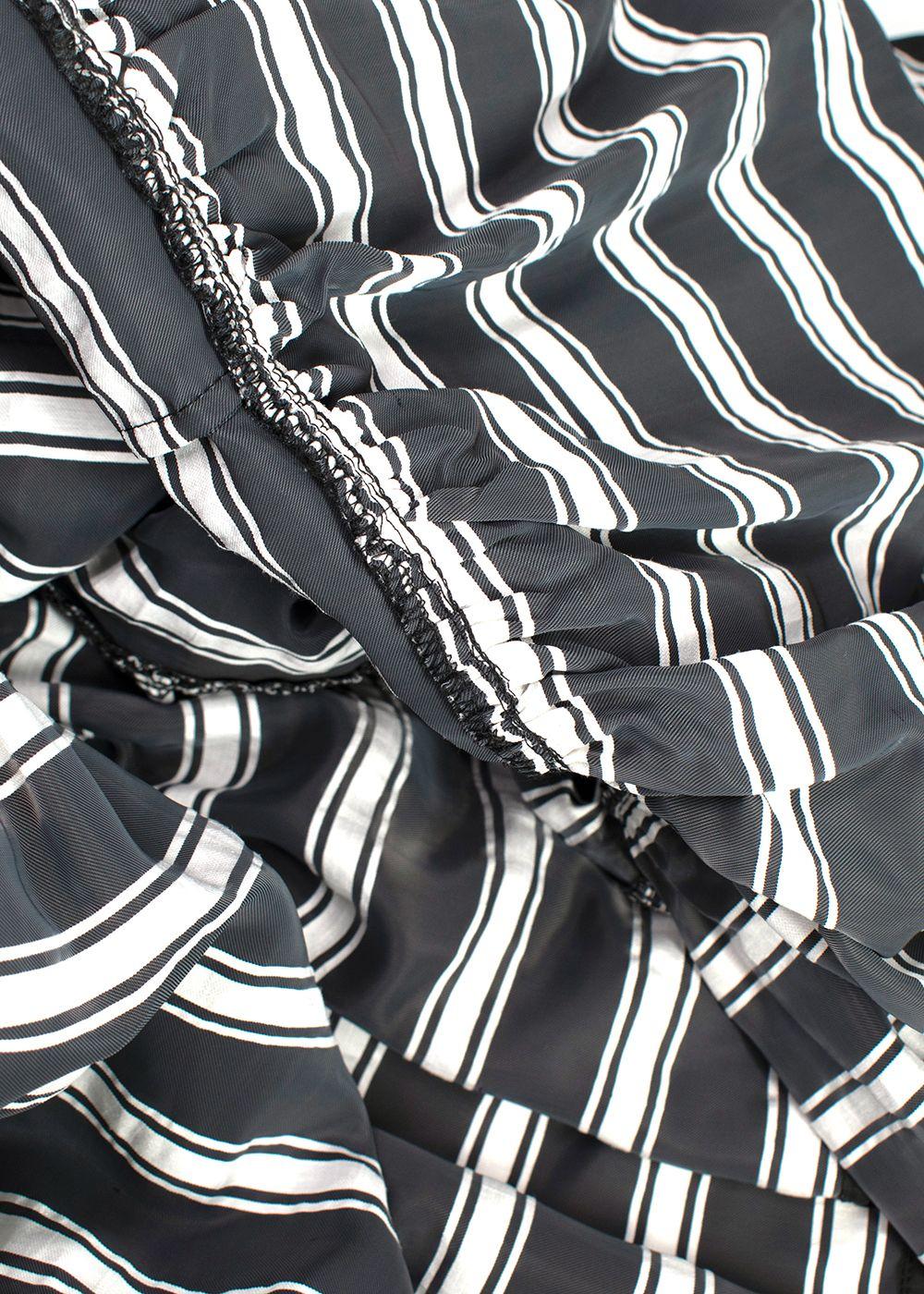 Lisa Marie Fernandez Black and White Striped Tiered Midi Skirt