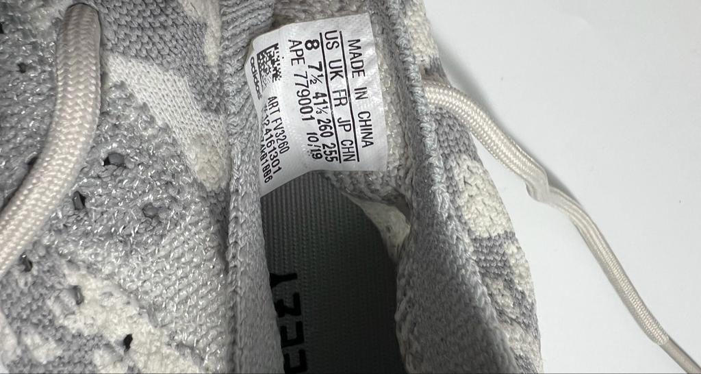 Grey & White Stretch-Knit Boost 350 Sneakers