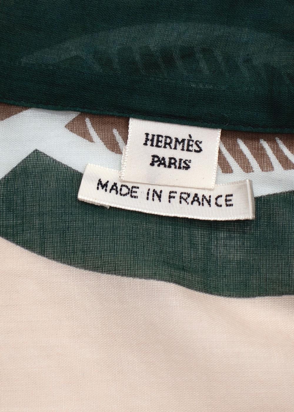 Hermes Blue Patterned Cotton Shirt