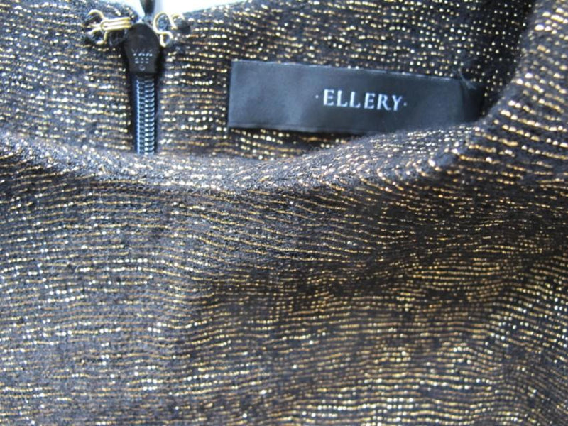 Ellery Black & Gold Brocade Wide Sleeve Top