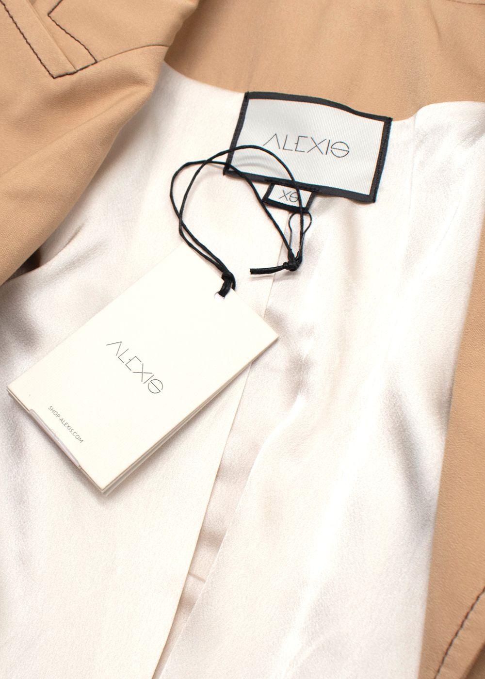 Alexis Beige Double-Breasted Belted Blazer Jacket