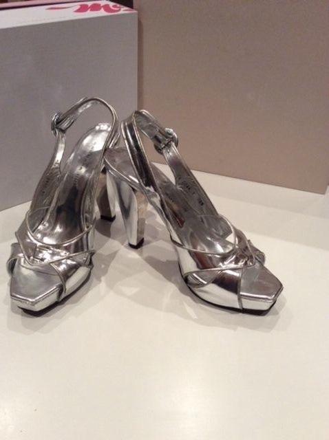 Barbara Bui silver metallic heels
