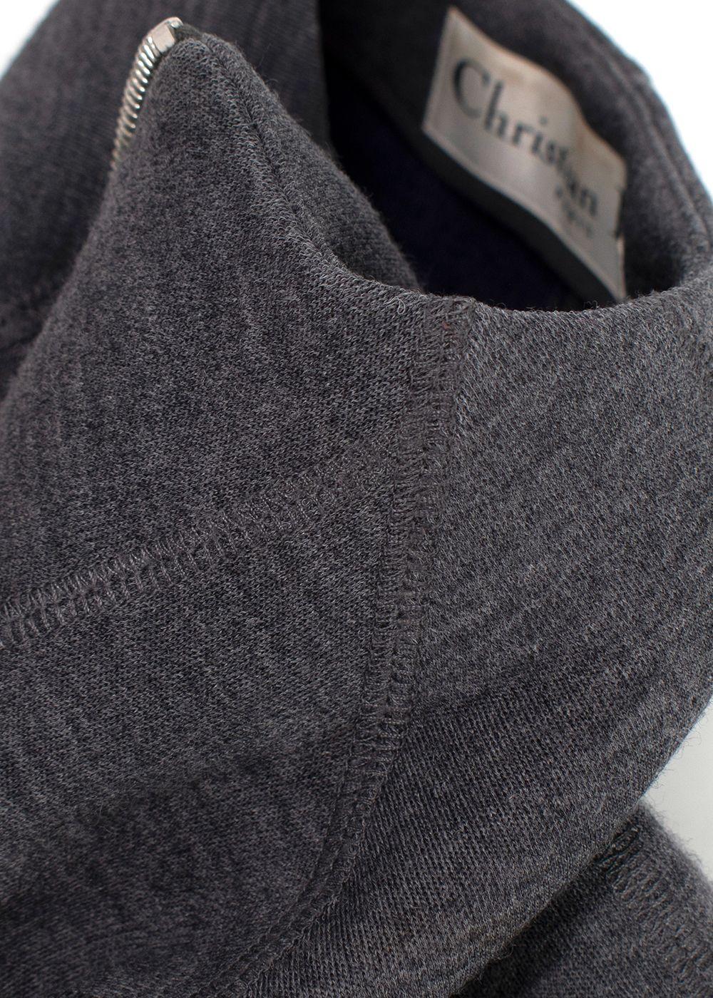 Dior Grey Virgin Wool Blend Double Zip Jacket