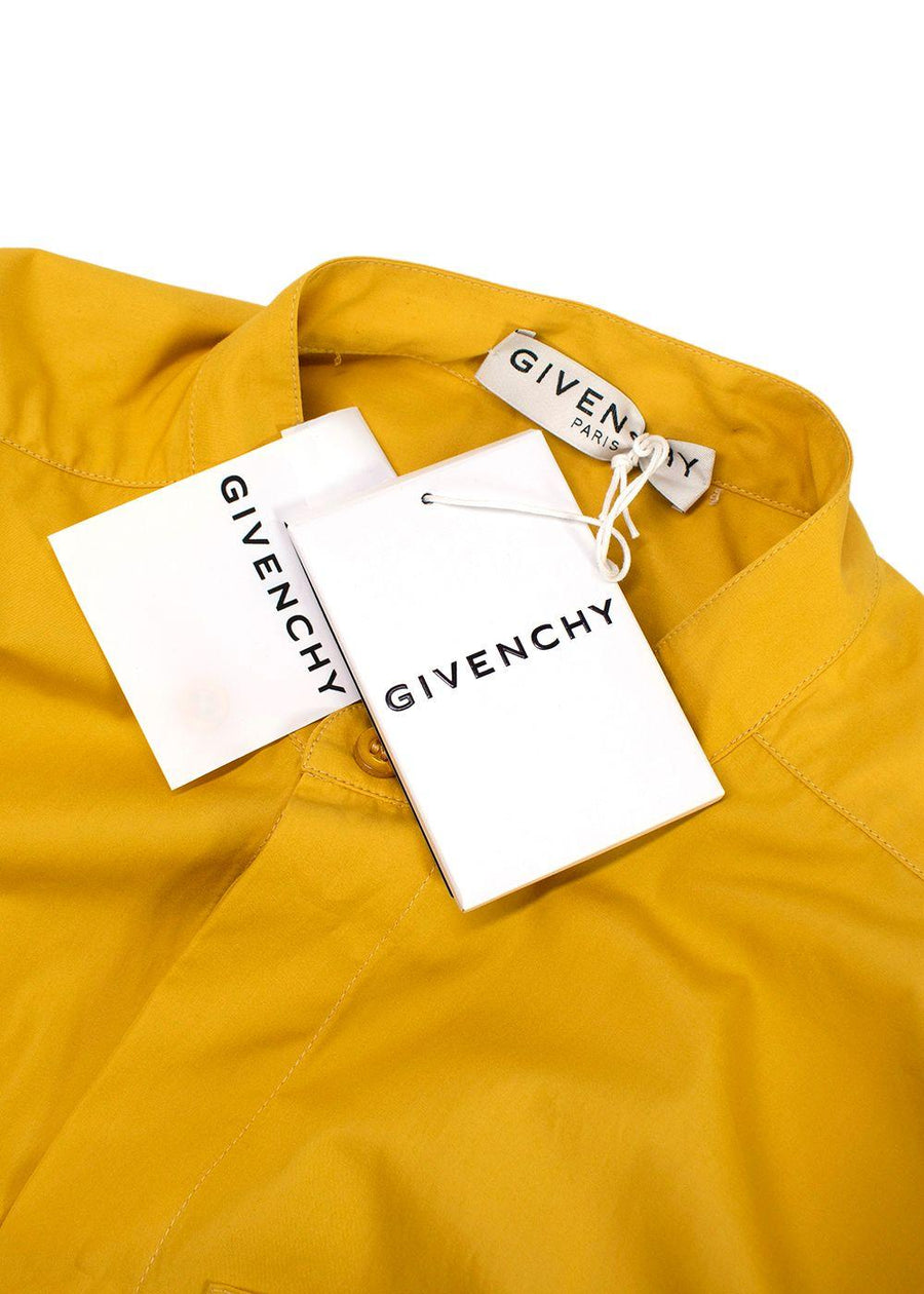 Givenchy Golden Yellow Chain-embellished Cotton-poplin Shirt Dress