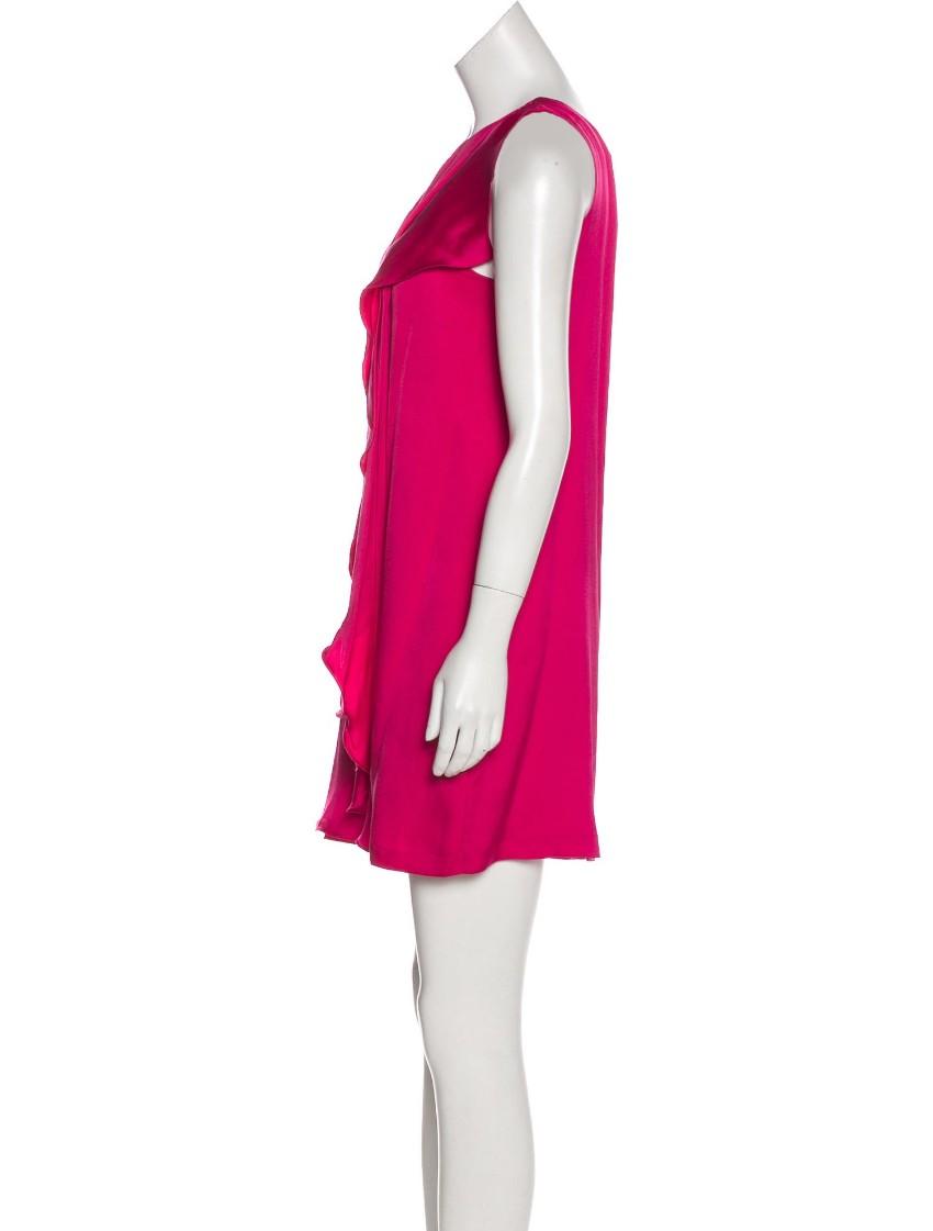 Halston Pink Silk One Shoulder Dress